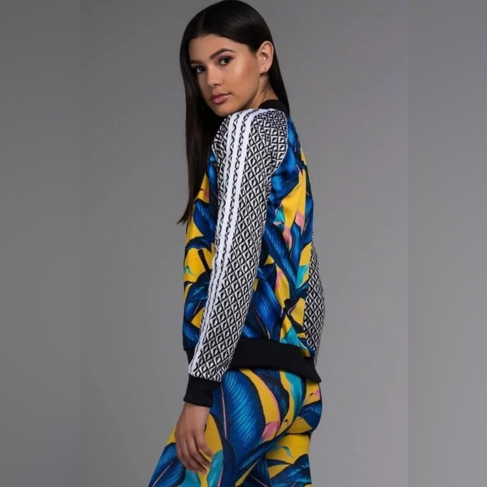 Adidas x Farm Rio Yellow Blue Tropical Track Jacket - Picture 2 of 7